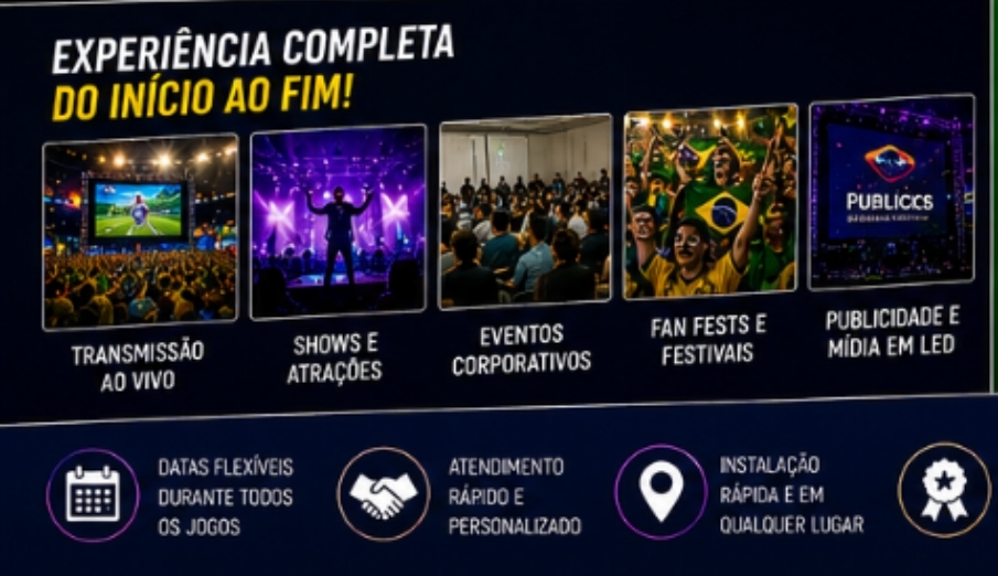 ALUGUEL DE PROJETOR E TELAO PARA COPA-Aluguel de Tvs, Totens e Paineis de Led para Copa do Mundo RIO DE JANEIRO 2026