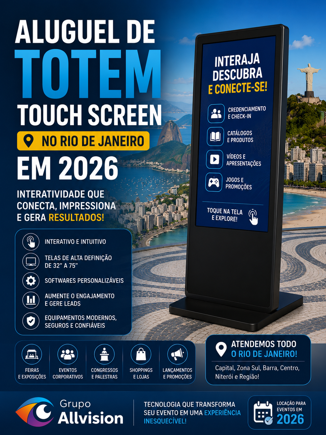 Aluguel de Notebook, Computador e Tablet -Alugue Totens Interativos - Locação de Totem para Eventos NO RIO DE JANEIRO EM 2026