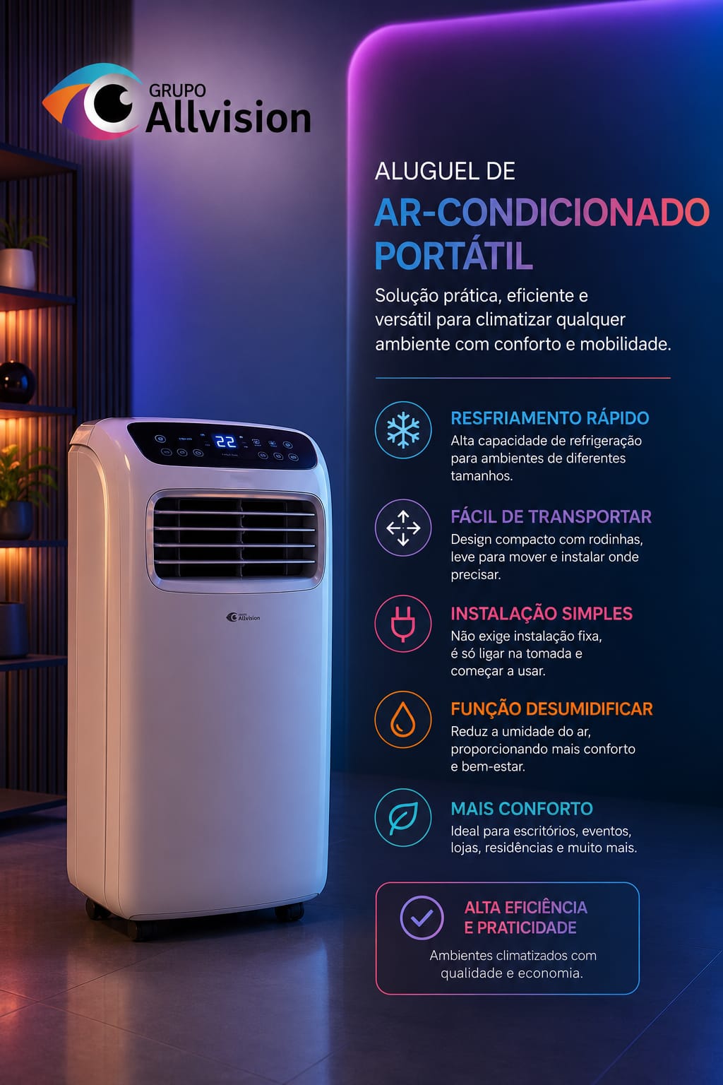 Aluguel de Ar-Condicionado Portátil, Auditórios e Palestras, Volta Redonda, Rio de Janeiro, 2026