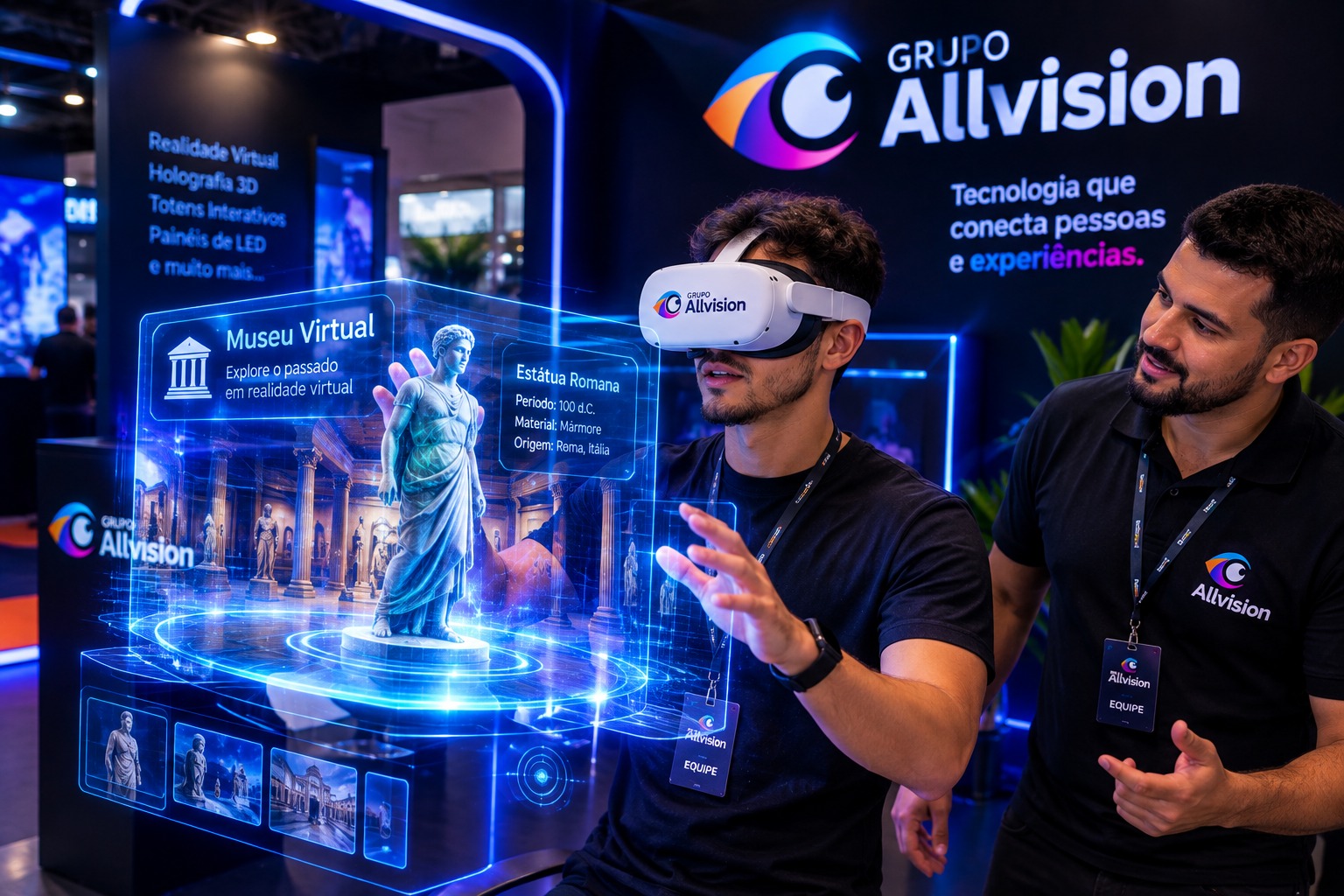 Aluguel de Totens Touch Screen, Óculos Quest, Tablets e Notebooks e Hologramas para Feiras no Rio de Janeiro 2026